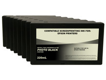 Kit de 8 cartouches d'encre noires (220ml) pour films sérigraphiques - EPSON 7800, 9800