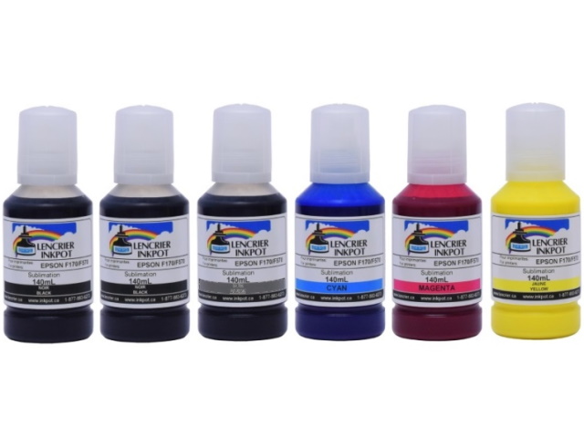 6x140ml bouteilles d'encre à sublimation pour imprimantes EPSON ET-8500,  ET-8550 