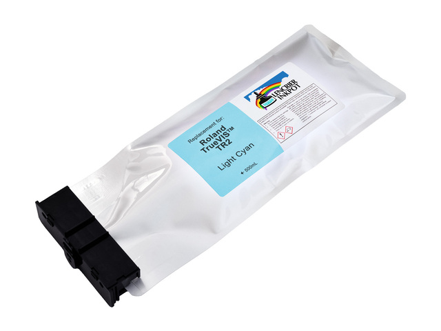 Pochette d'encre compatible 500ml CYAN CLAIR pour imprimantes Roland TrueVIS (TR2-LC)