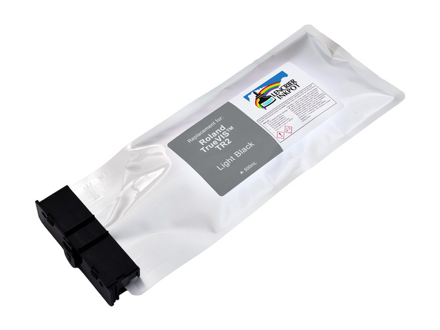 Pochette d'encre compatible 500ml NOIR CLAIR pour imprimantes Roland TrueVIS (TR2-LK)