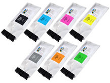 Spécial kit de 7 pochettes d'encre compatibles 500ml pour imprimantes Roland TrueVIS (CMYK+Lk+Or+Gr)