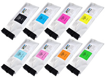 Spécial kit de 8 pochettes d'encre compatibles 500ml pour imprimantes Roland TrueVIS (CMYK+Lc+Lm+Or+Gr)