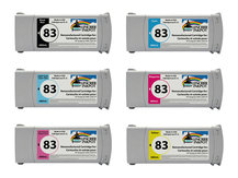 Spécial kit de 6 cartouches recyclées pour HP #83 DesignJet 5000uv, 5500uv